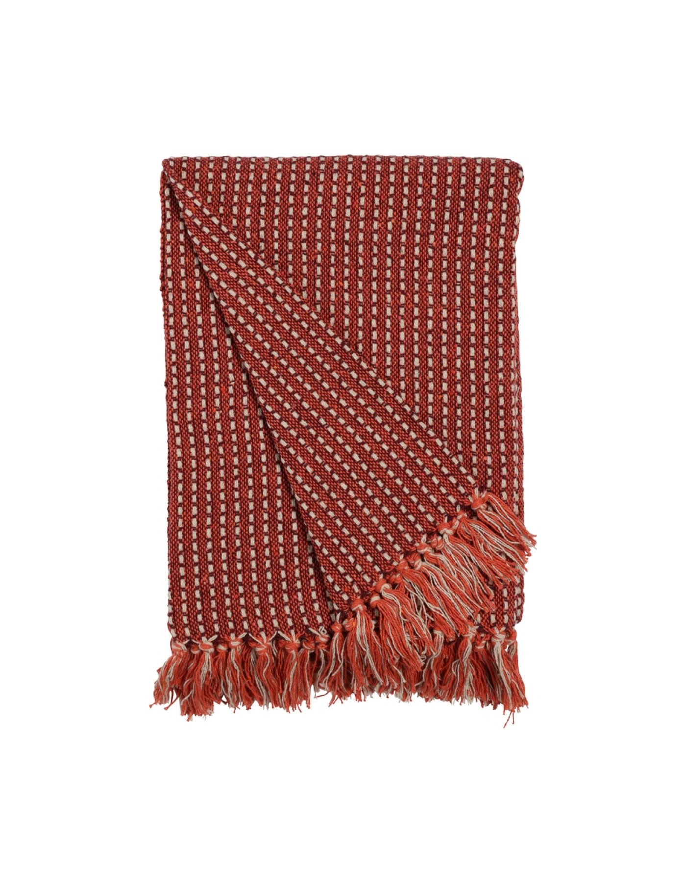 Decke klein gestreift – Burgundy