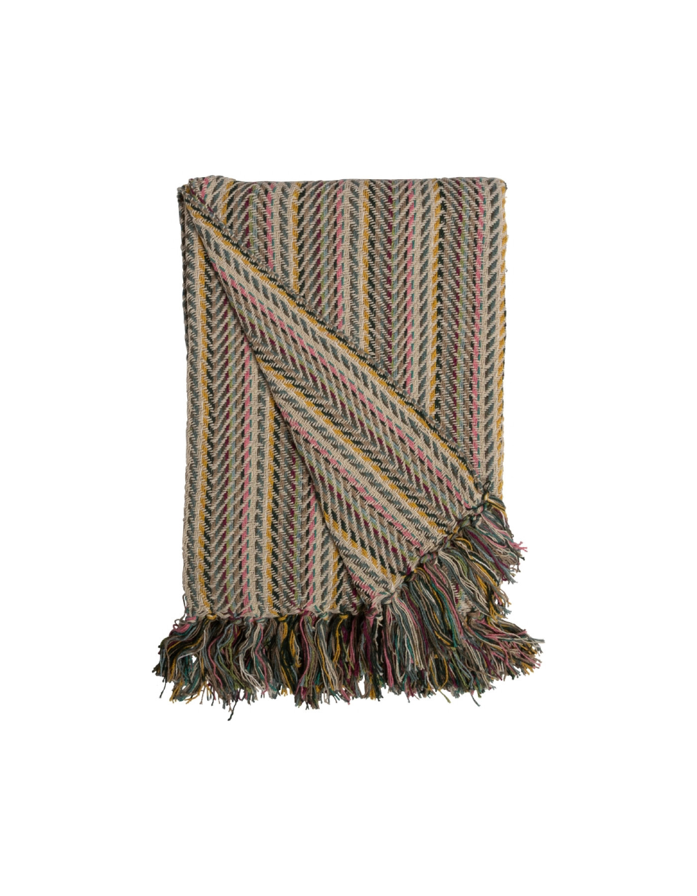 Decke zickzack gestreift – Natur Bunt