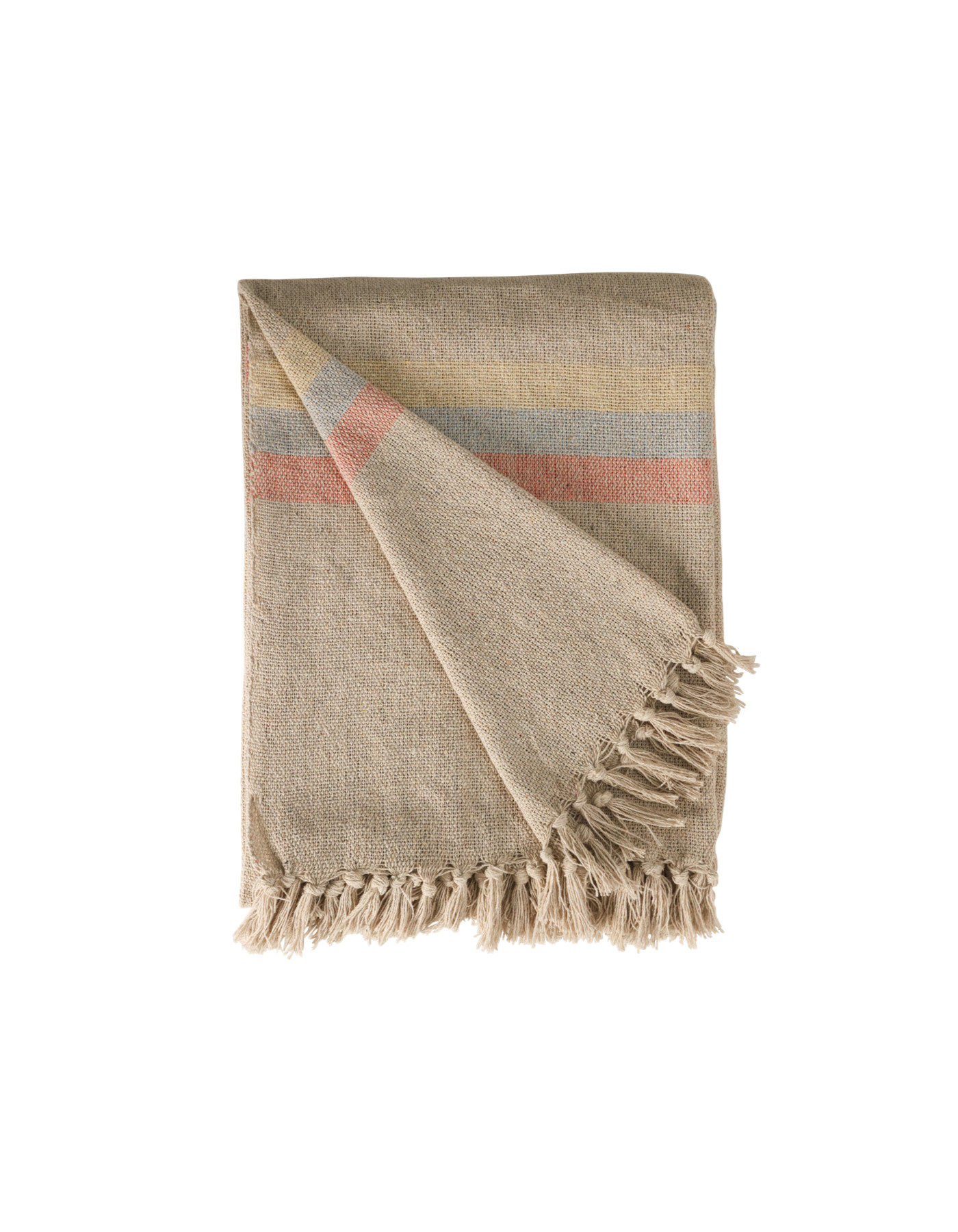 Decke quer gestreift – Natur Pastellfarben