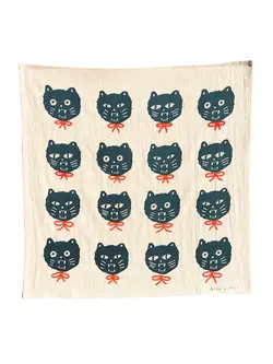 NICE LIFE Handbedrucktes Baumwolltuch / Geschirrtuch – Bad Cats