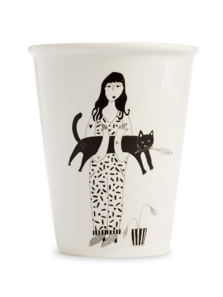 HELEN B Porzellanbecher BLACK CAT