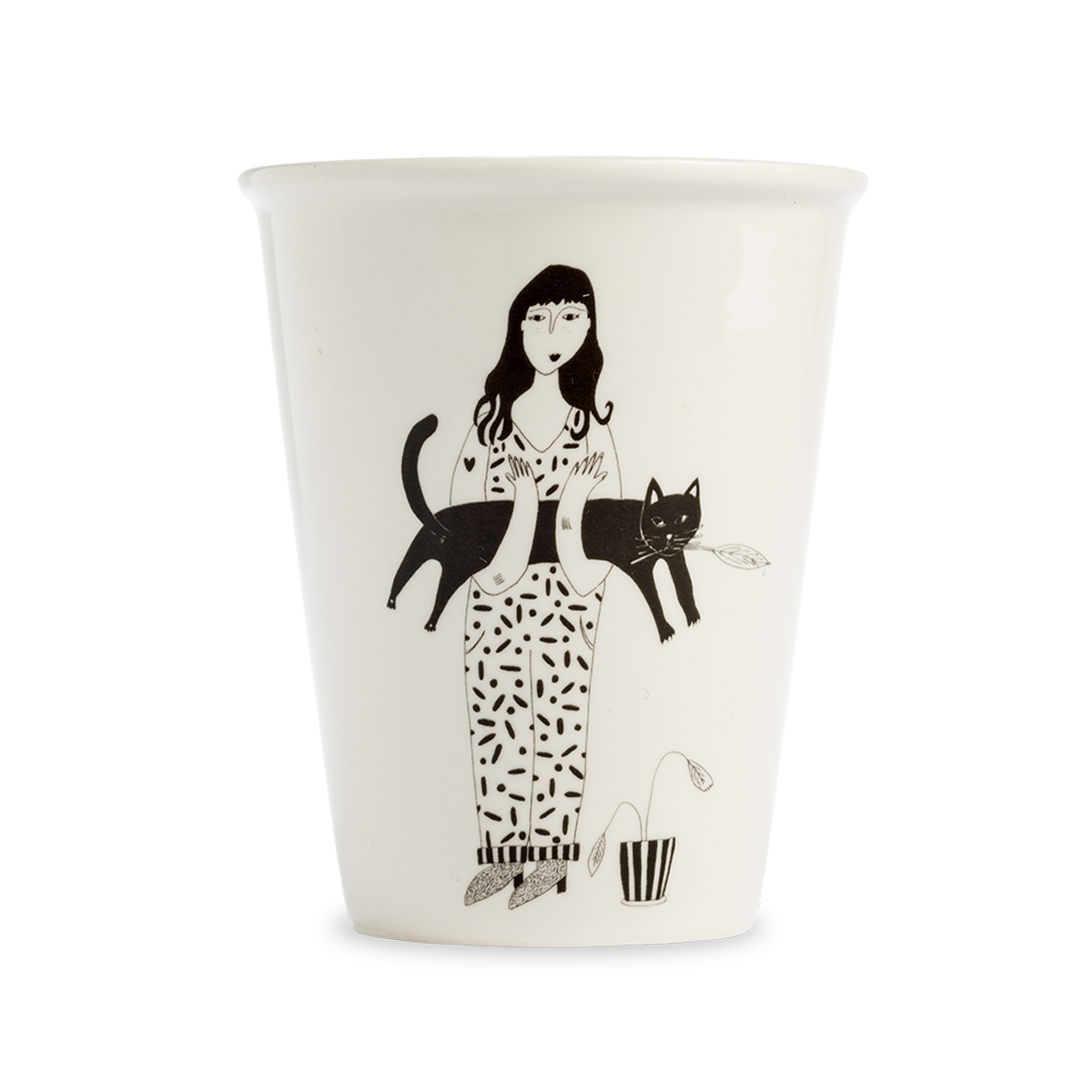 HELEN B Porzellan Becher BLACK CAT