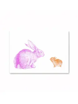HERR UND FRAU RIO Riso Karte Mama & Baby Hase & transparentes Couvert