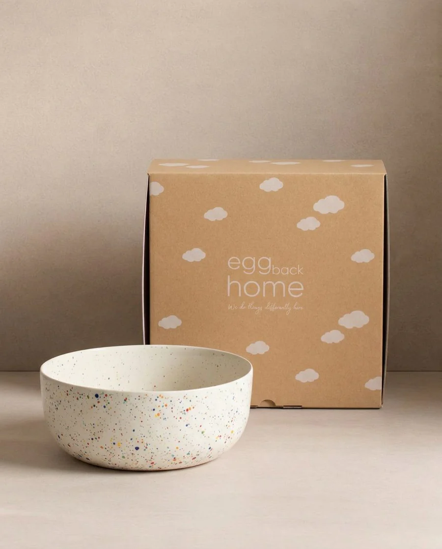 EGG BACK HOME EGG BACK HOME Servierschüssel beige mit bunten Sprenkeln gross