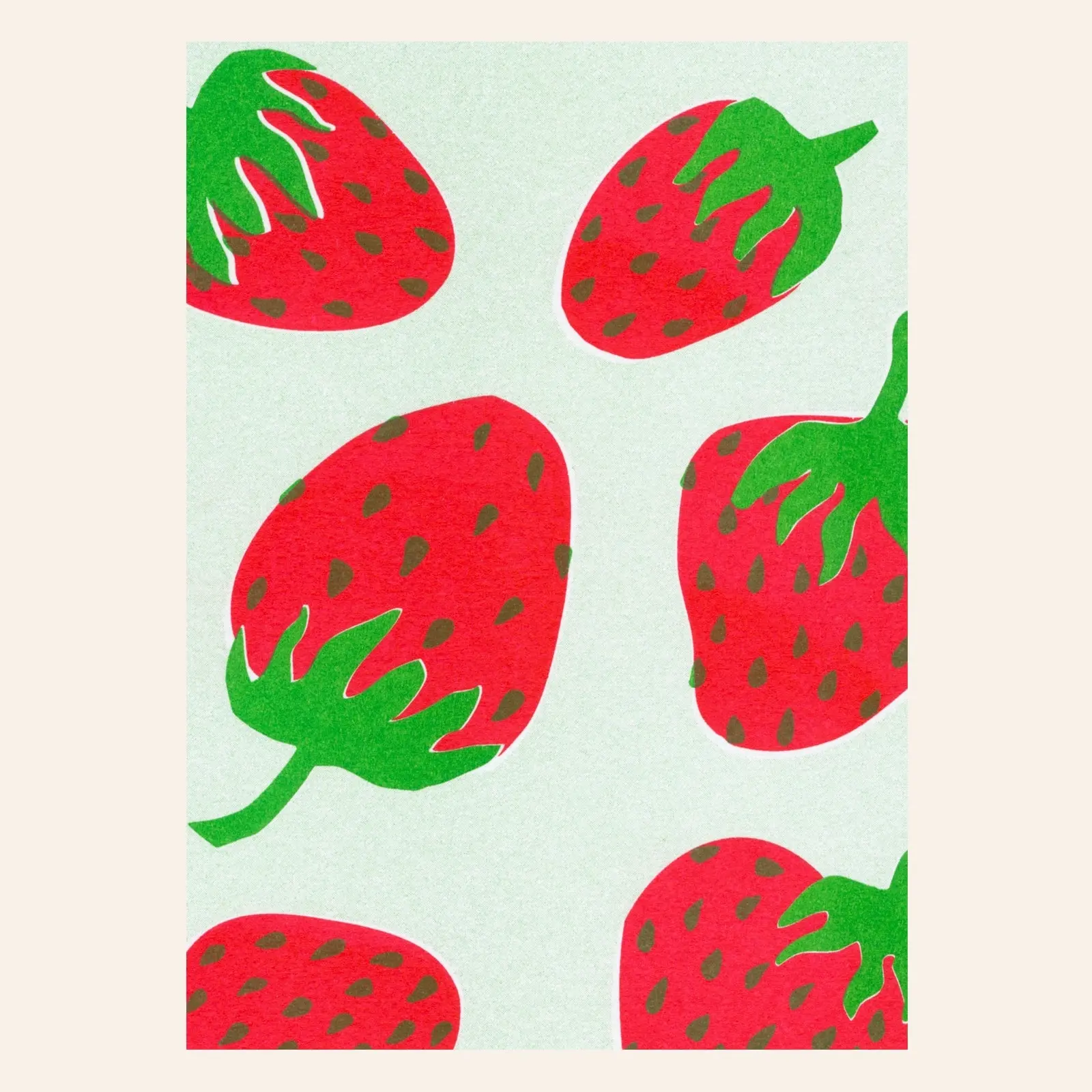 HERR UND FRAU RIO Riso Karte Erdbeeren & transparentes Couvert