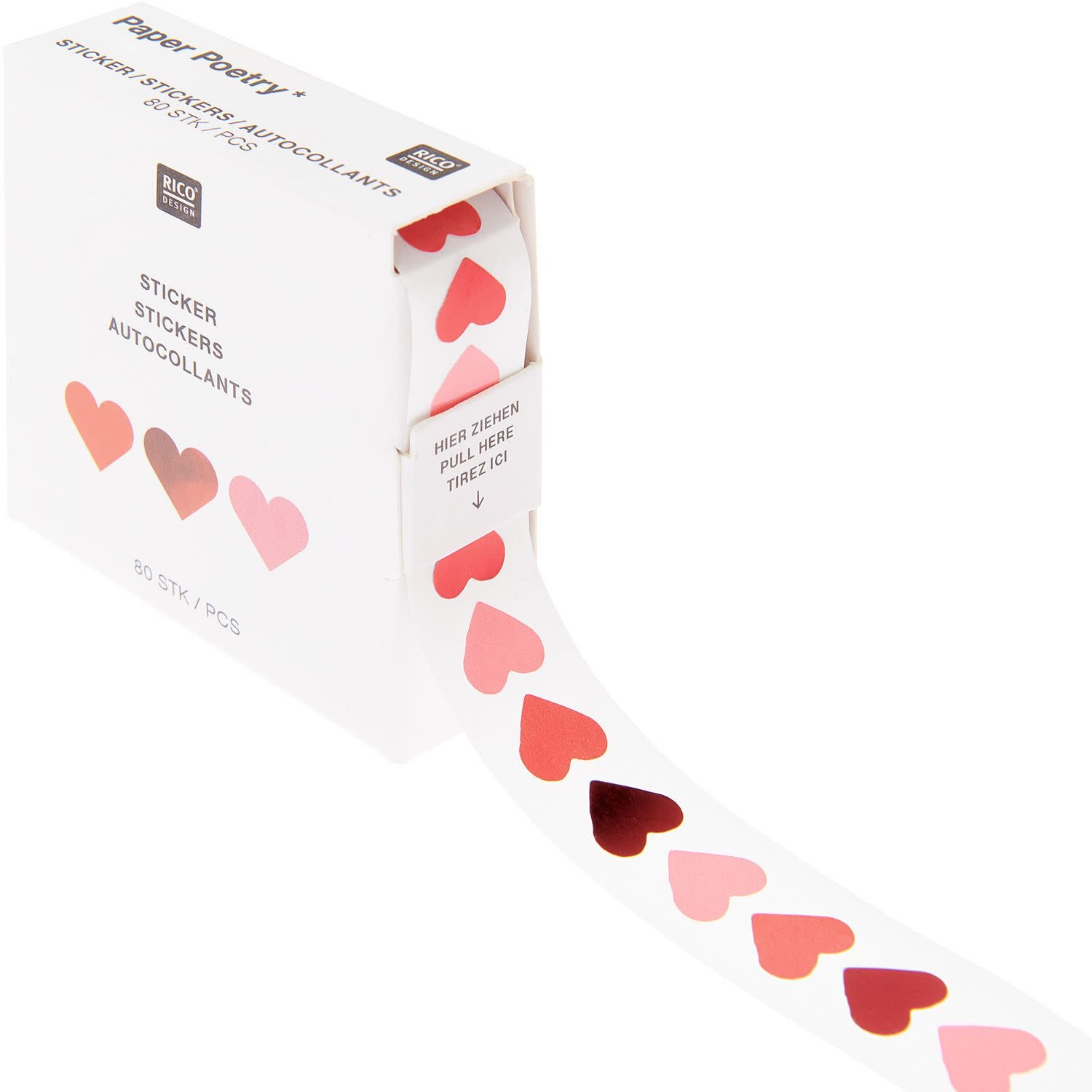 RICO DESIGN Stickerrolle – Herzen