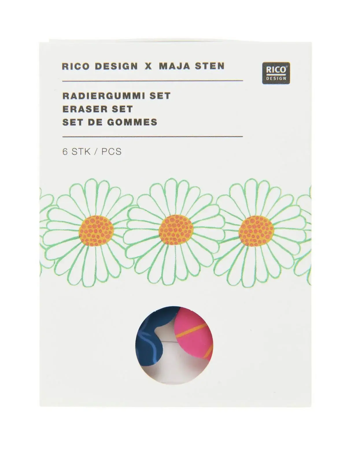 RICO DESIGN Radiergummi Set – Motive Maja Sten
