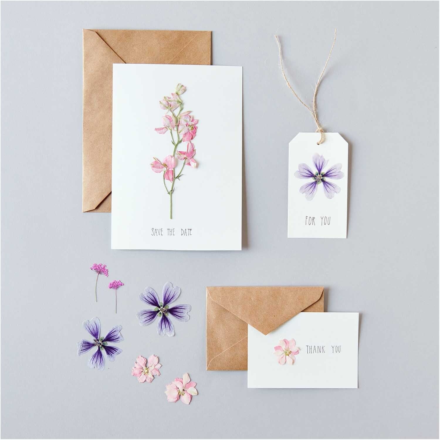 RICO DESIGN Gepresste Pflanzen – Stockrose Violett