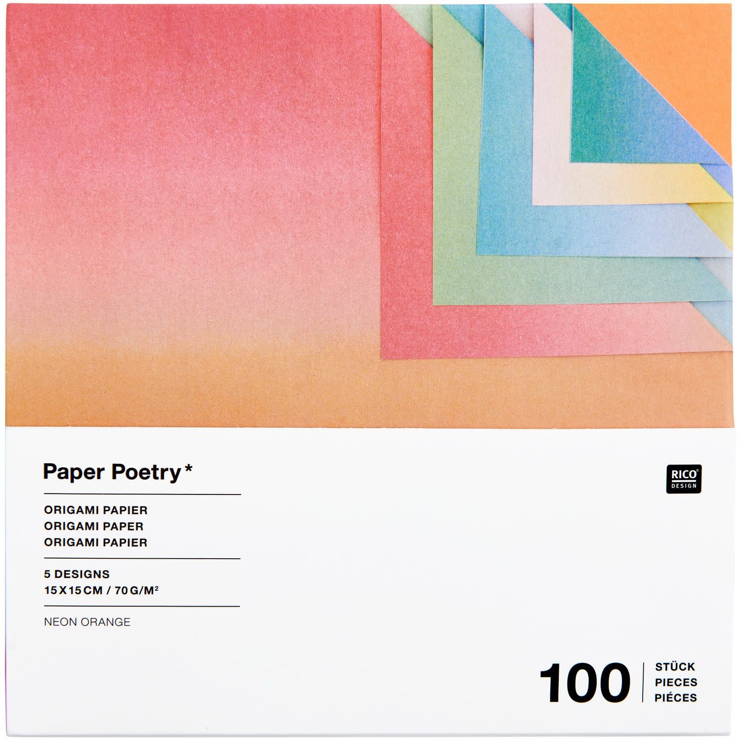 RICO DESIGN Origami Papier – Farbverlauf-Mix