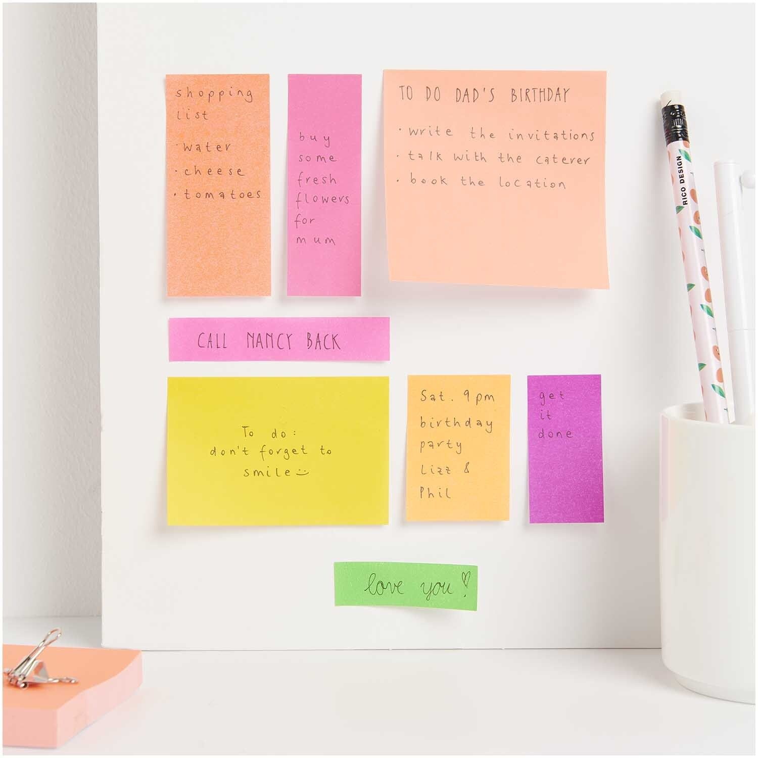 RICO DESIGN Haftnotizen / Stick Notes – Neon Mix