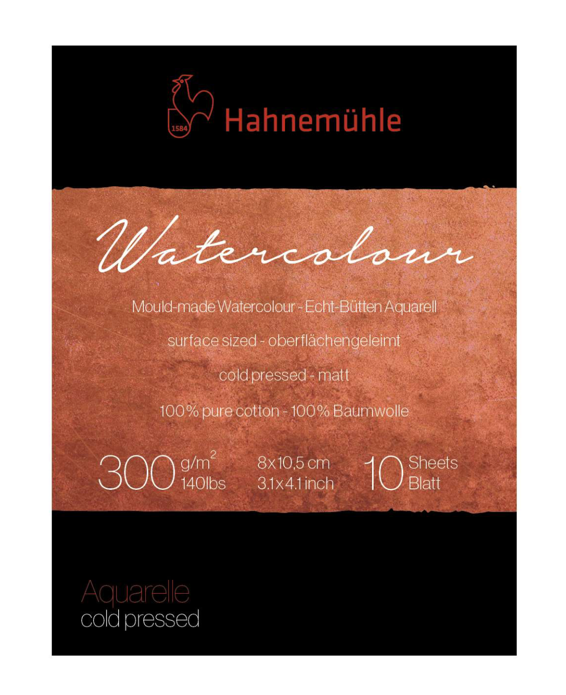 HAHNEMÜHLE Miniblock Watercolour – Echt Bütten 300g