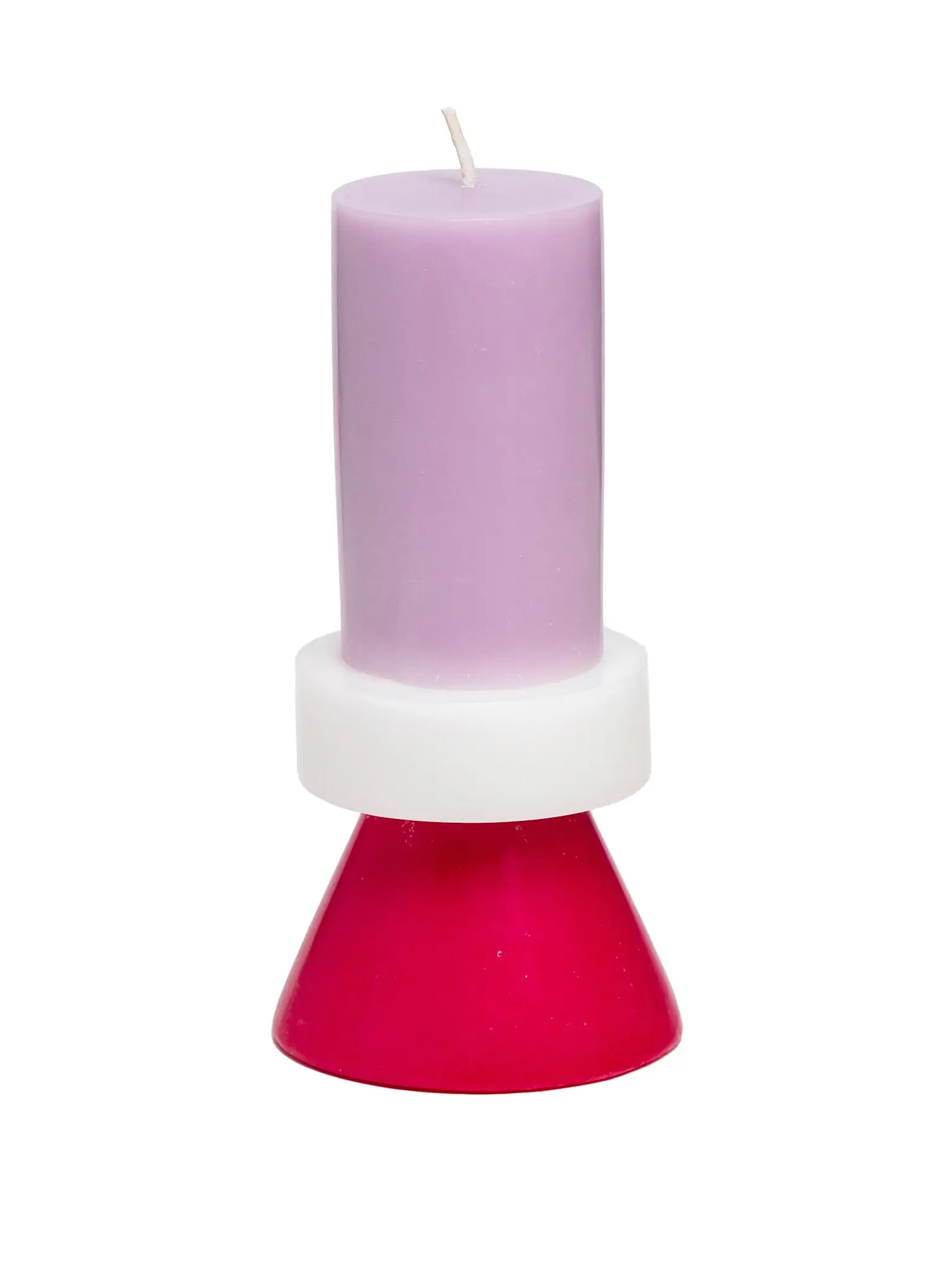 YOD&CO Kerze geometrische Formen (gross) - Violett Weiss Geranium