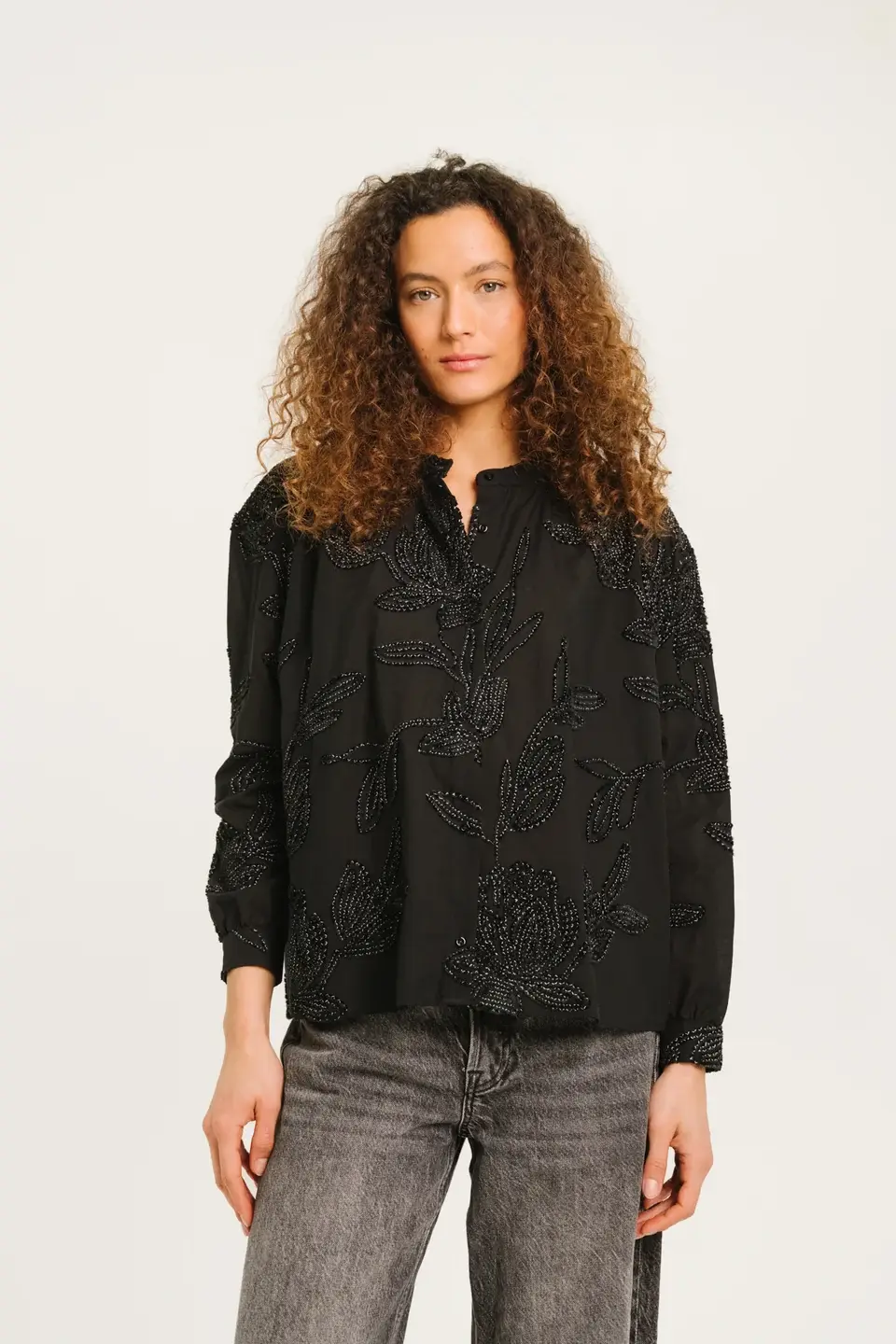 SACRECOEUR Chemise ELLA VELVET – noir