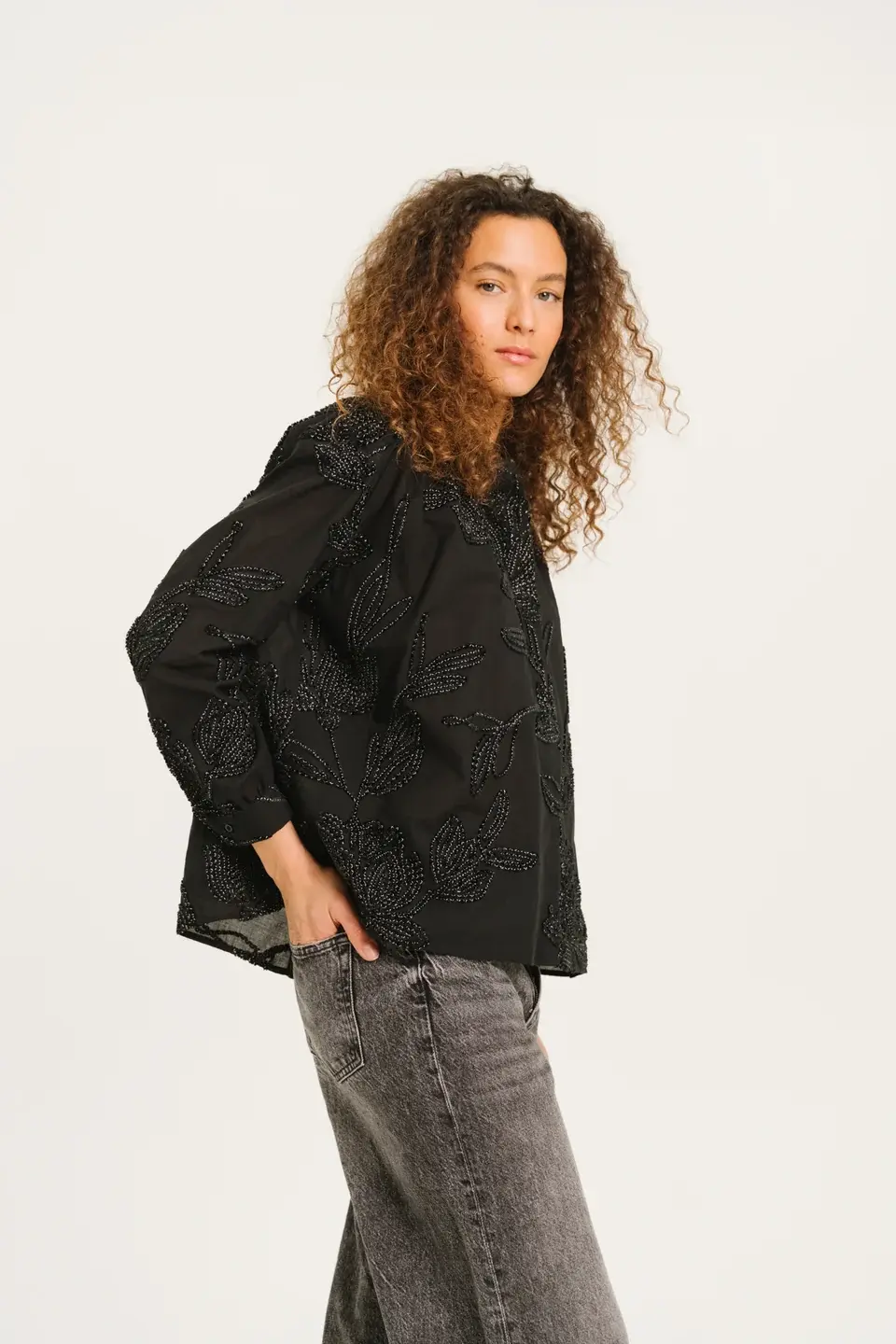 SACRECOEUR Chemise ELLA VELVET – noir