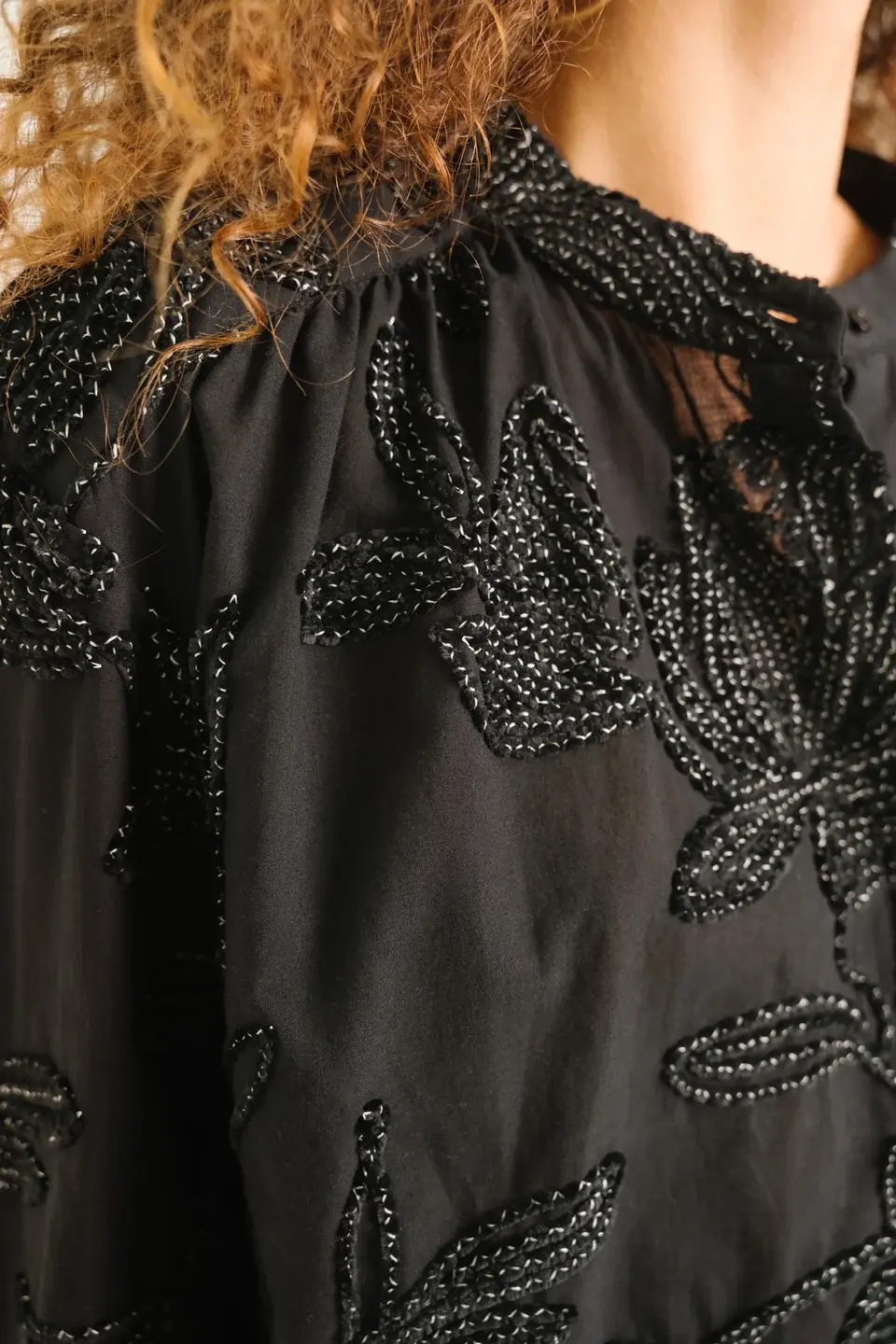 SACRECOEUR Chemise ELLA VELVET – noir