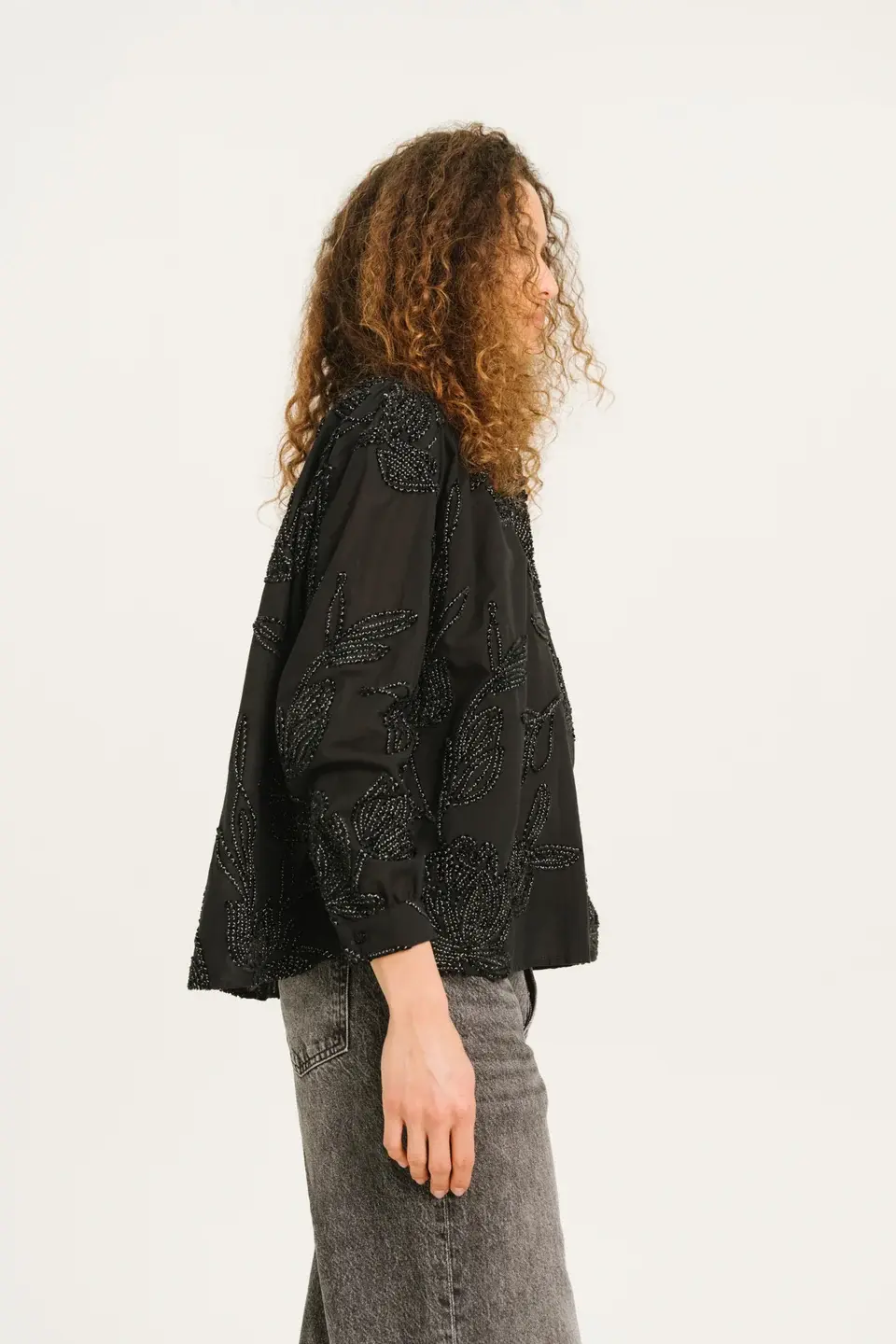 SACRECOEUR Chemise ELLA VELVET – noir