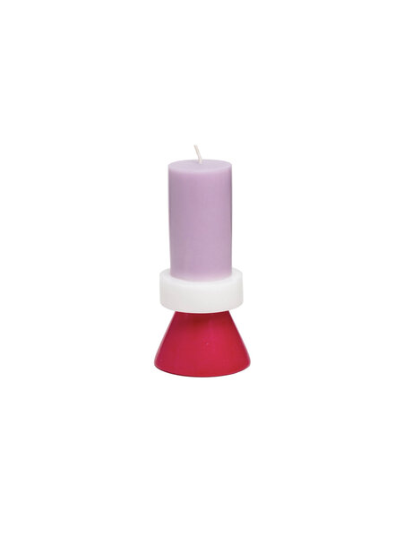 YOD&CO Kerze geometrische Formen (gross)  - Violett Weiss Geranium