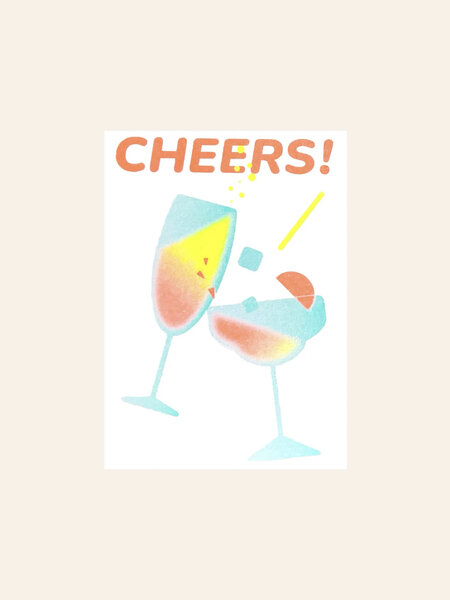 HERR UND FRAU RIO Riso Karte Cheers & transparentes Couvert