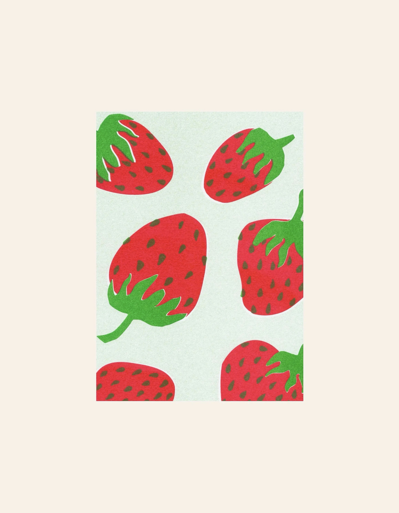 HERR UND FRAU RIO Riso Karte Erdbeeren & transparentes Couvert