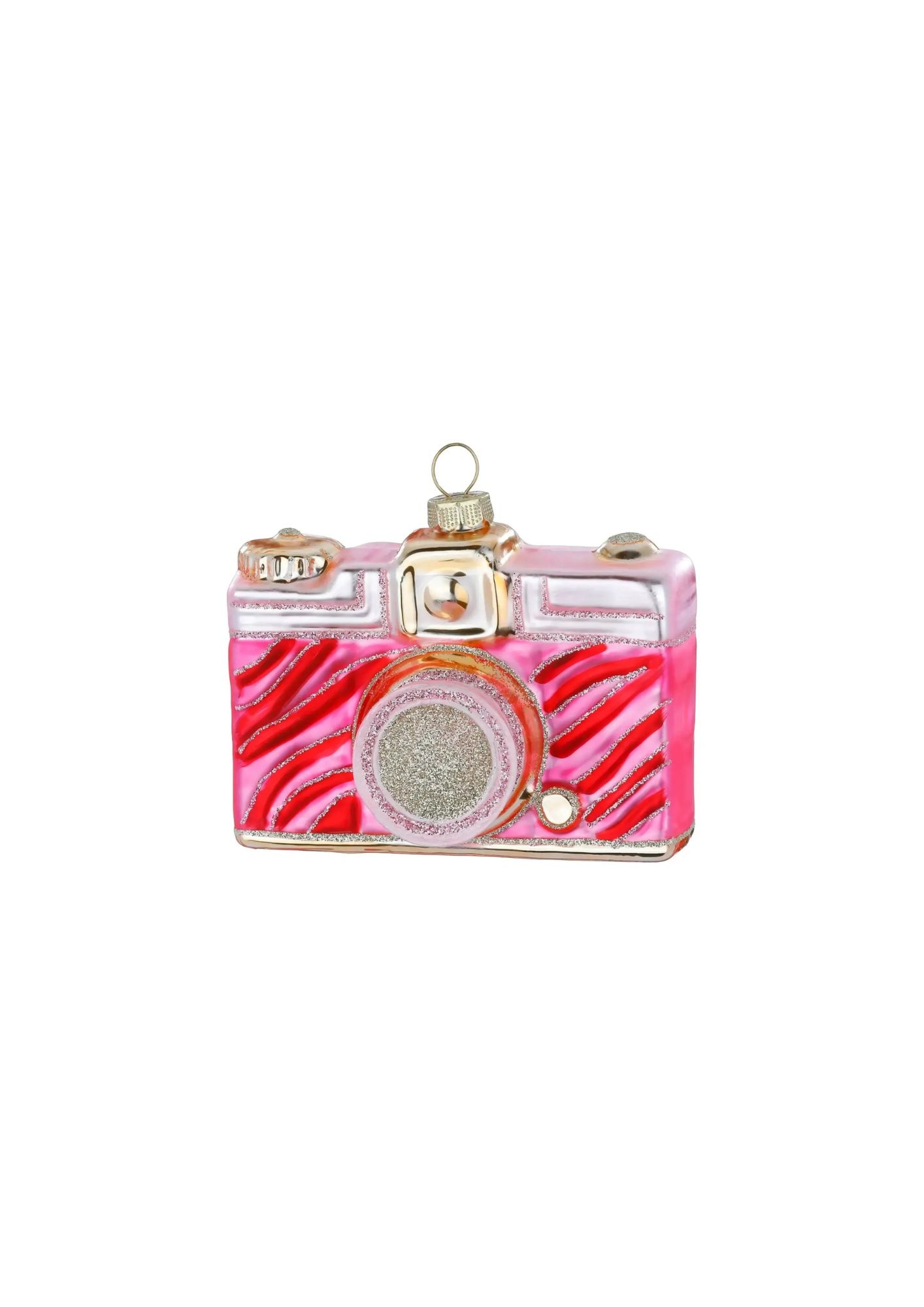 Glashänger / Weihnachtshänger – Kamera Pink