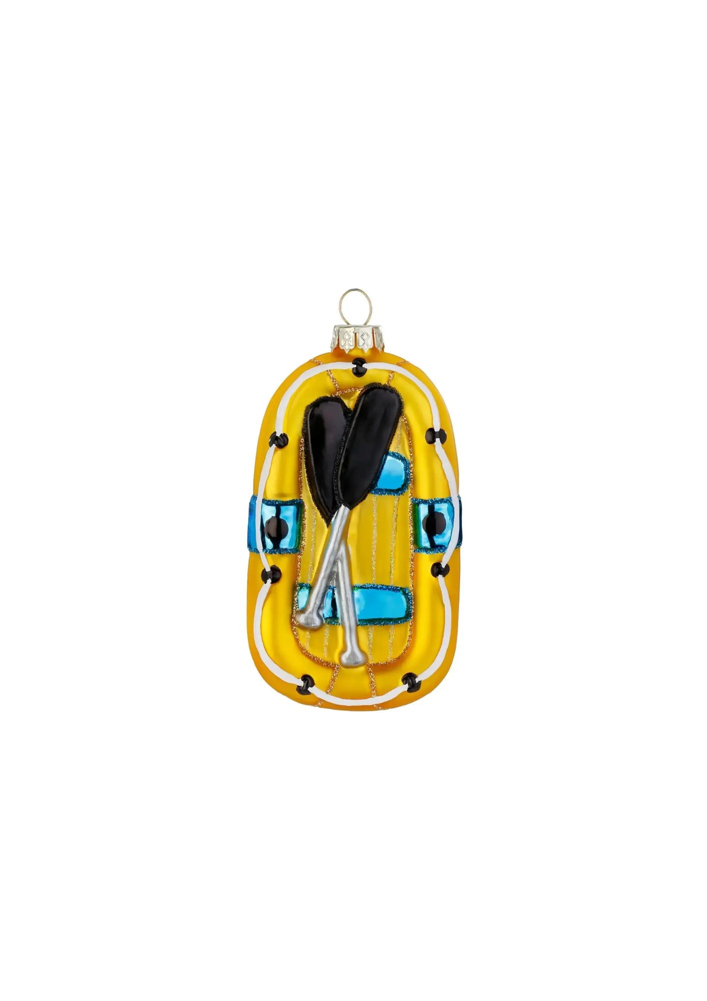 Glashänger / Weihnachtshänger – gelbes Schlauchboot