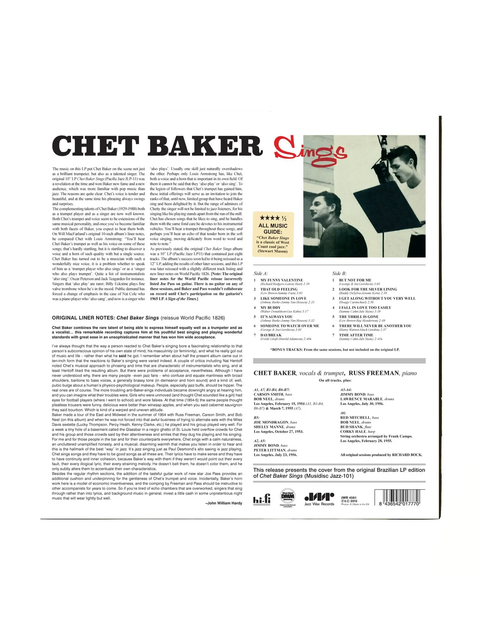 NÉ RECORDS Chet Baker – Chet Baker Sings