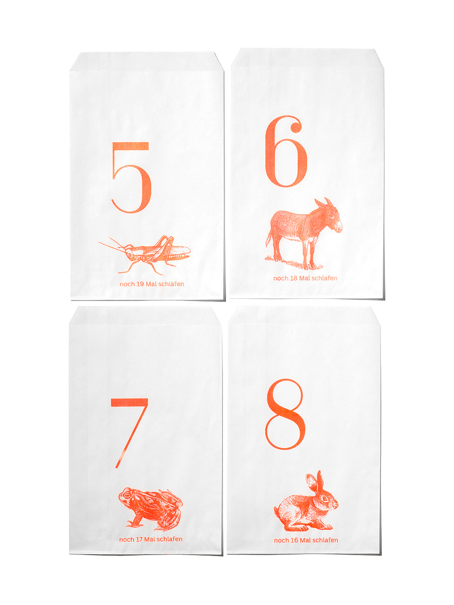 NOUVEL ÉTÉ 24 Adventstüten Risoprint Rot