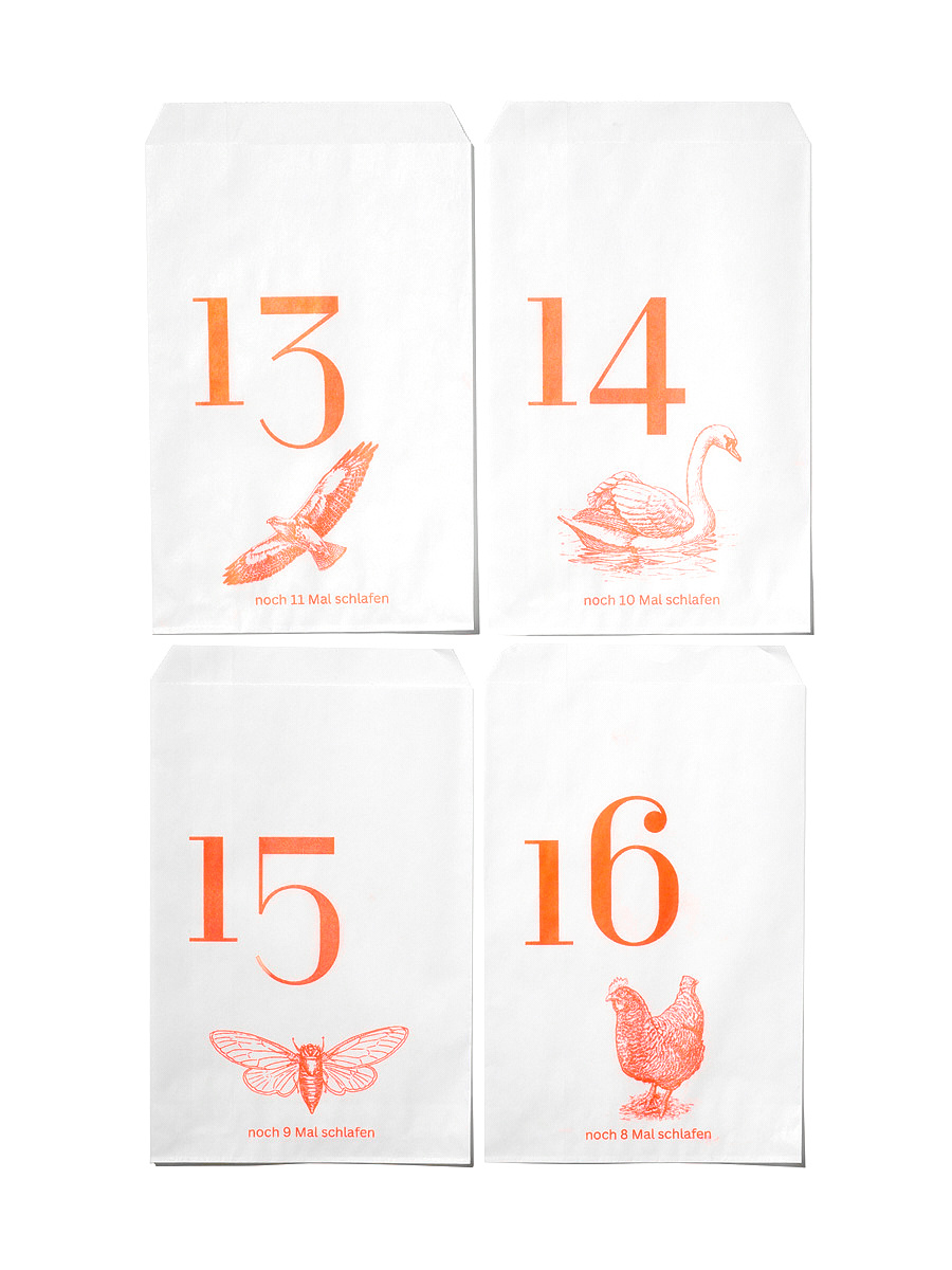 NOUVEL ÉTÉ 24 Adventstüten Risoprint Rot