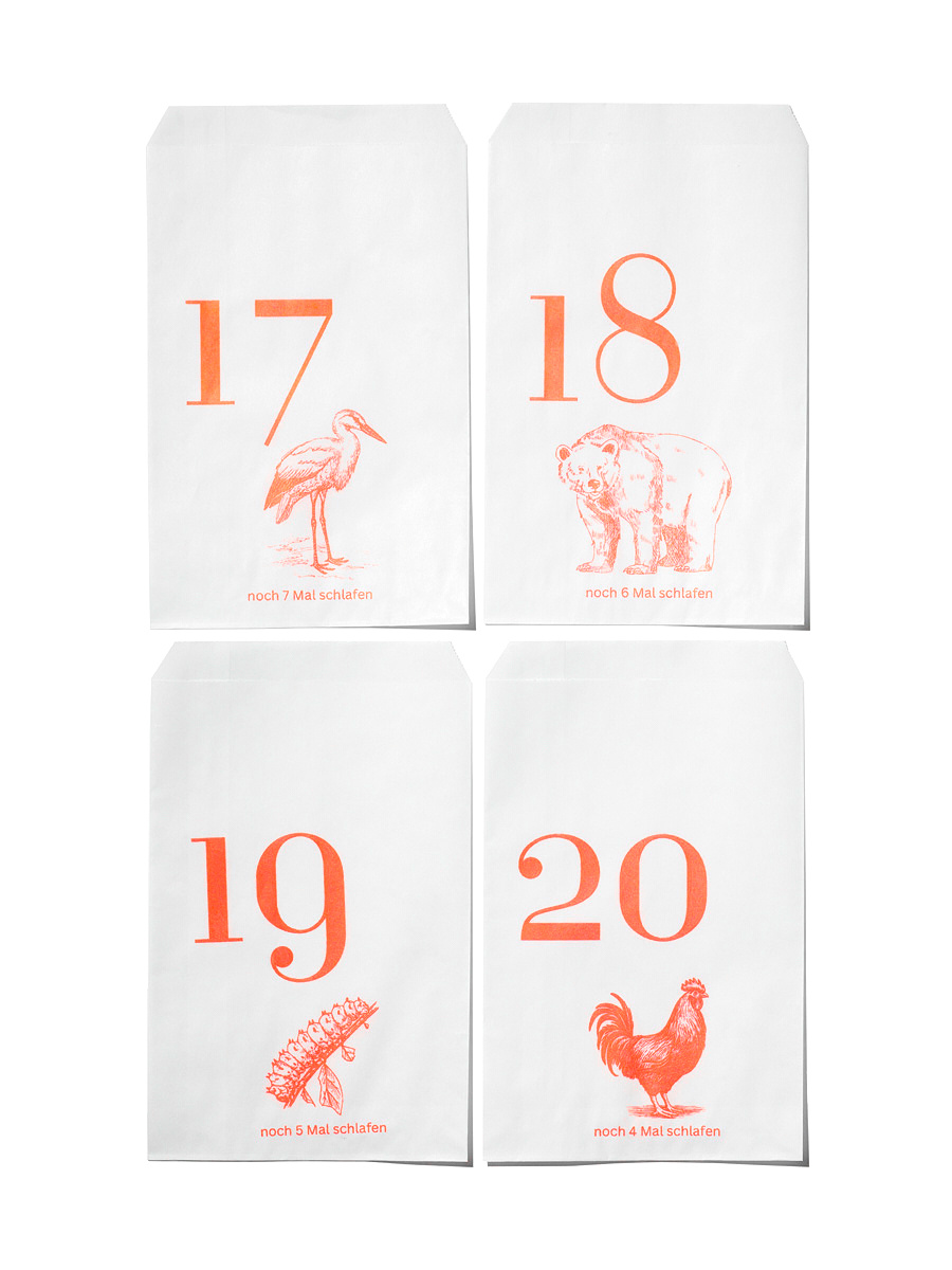 NOUVEL ÉTÉ 24 Adventstüten Risoprint Rot