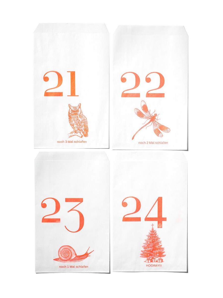 NOUVEL ÉTÉ 24 Adventstüten Risoprint Rot