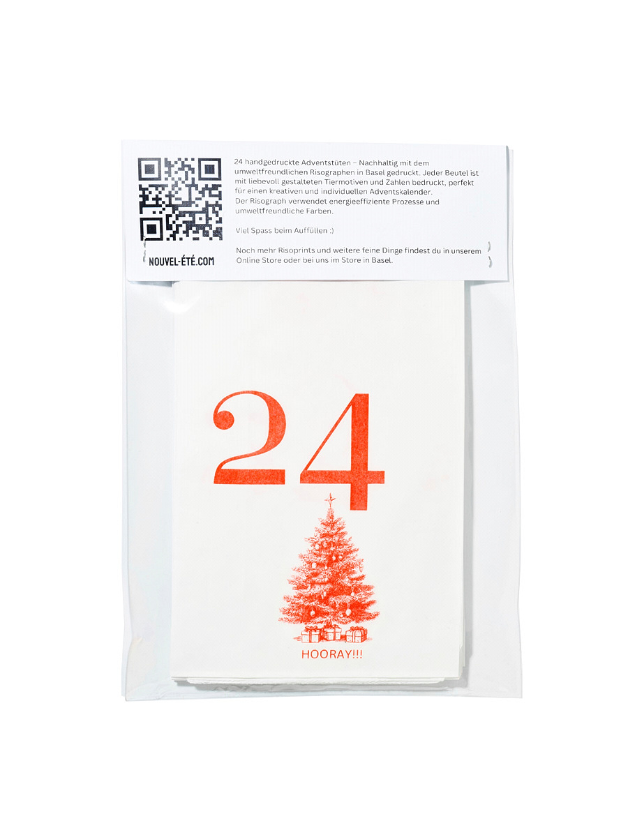 NOUVEL ÉTÉ 24 Adventstüten Risoprint Rot