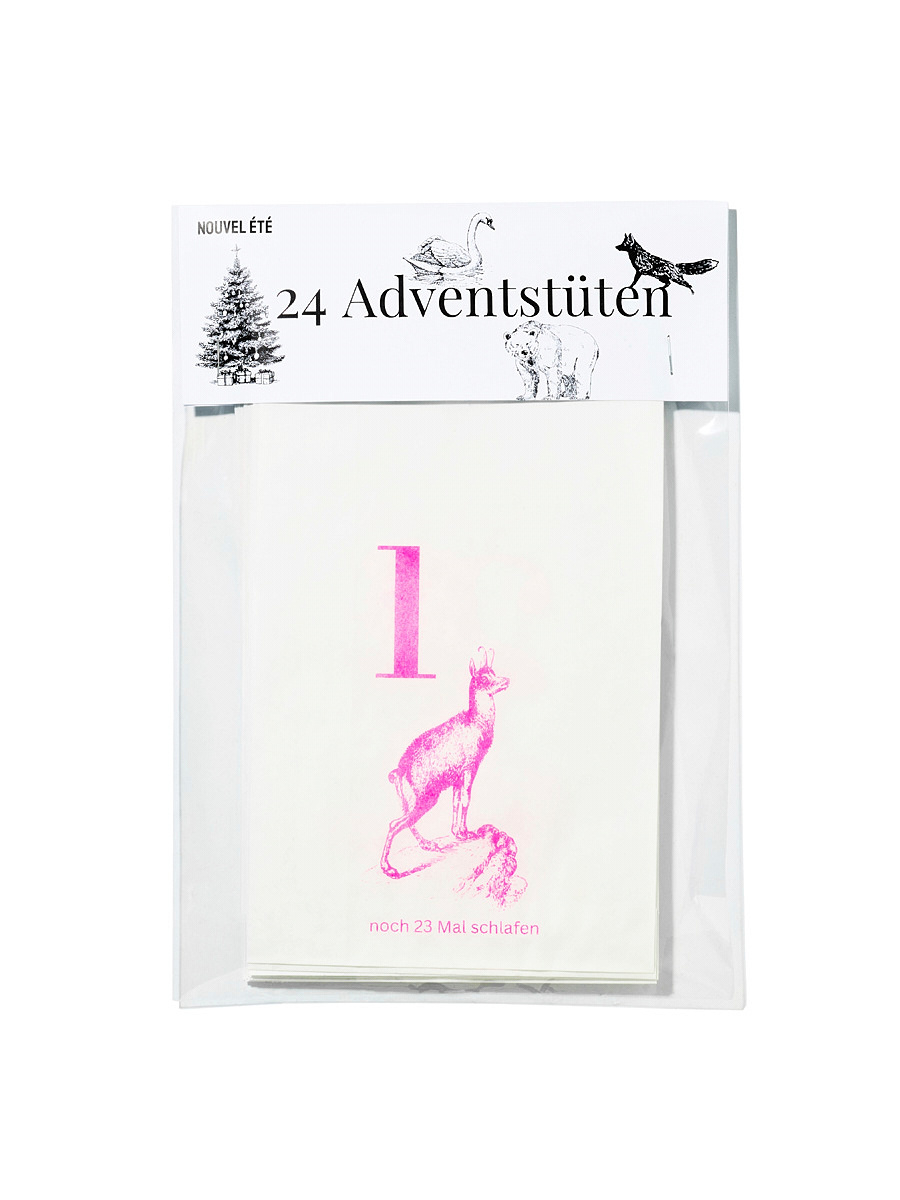 NOUVEL ÉTÉ 24 Adventstüten Risoprint Neon Pink