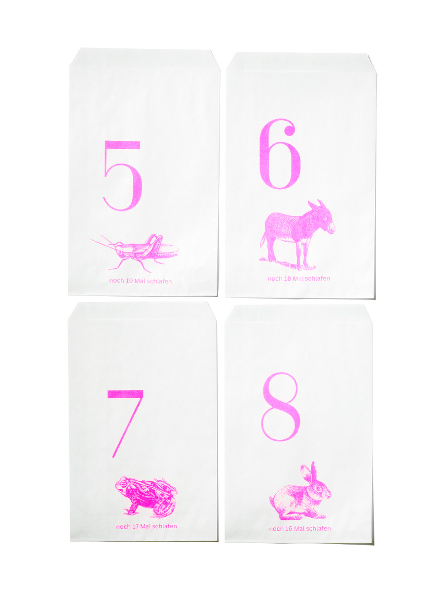 NOUVEL ÉTÉ 24 Adventstüten Risoprint Neon Pink