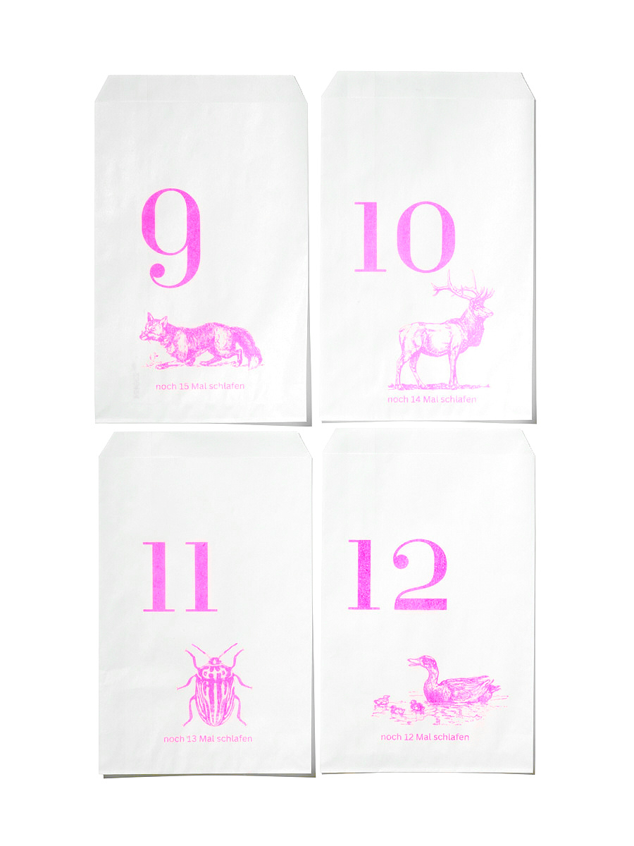 NOUVEL ÉTÉ 24 Adventstüten Risoprint Neon Pink