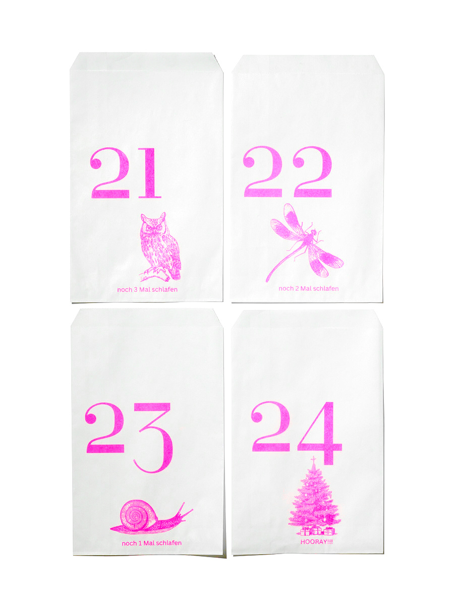NOUVEL ÉTÉ 24 Adventstüten Risoprint Neon Pink