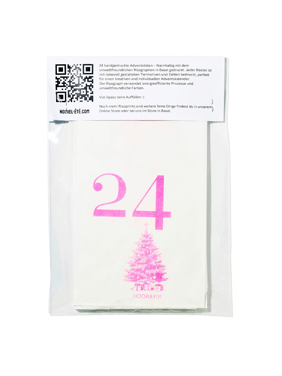 NOUVEL ÉTÉ 24 Adventstüten Risoprint Neon Pink
