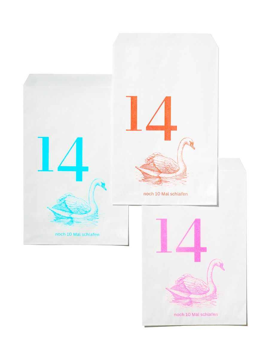 NOUVEL ÉTÉ 24 Adventstüten Risoprint Neon Pink