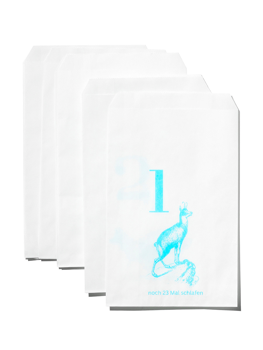 NOUVEL ÉTÉ 24 Adventstüten Risoprint Aqua Blue
