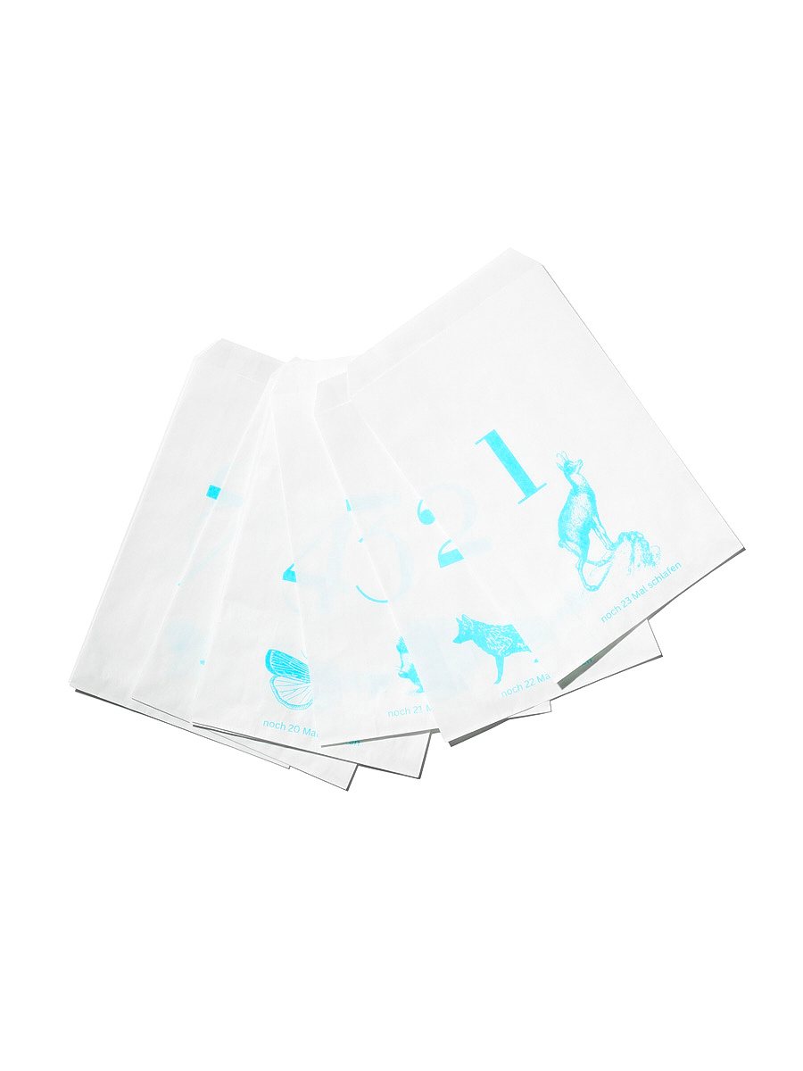 NOUVEL ÉTÉ 24 Adventstüten Risoprint Aqua Blue