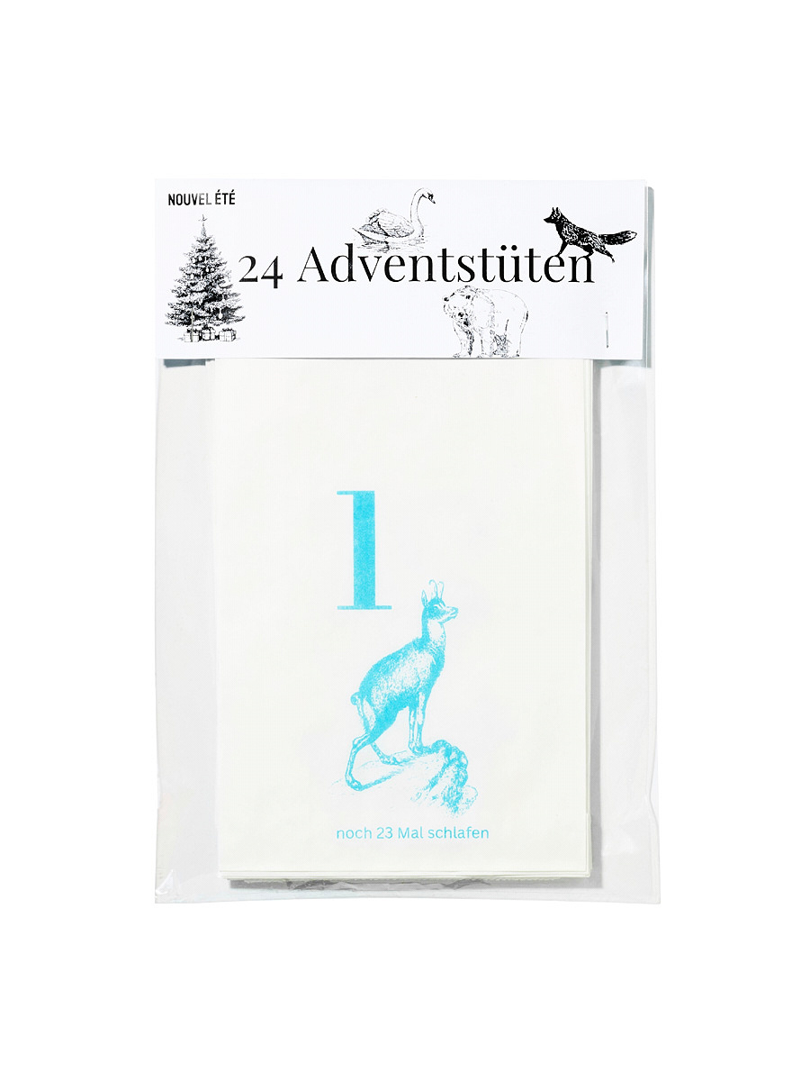 NOUVEL ÉTÉ 24 Adventstüten Risoprint Aqua Blue