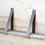 Bij Lien Leren plankdragers Taupe set van 2 stuks