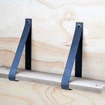 Bij Lien Leren plankdragers Grijs set van 2 stuks