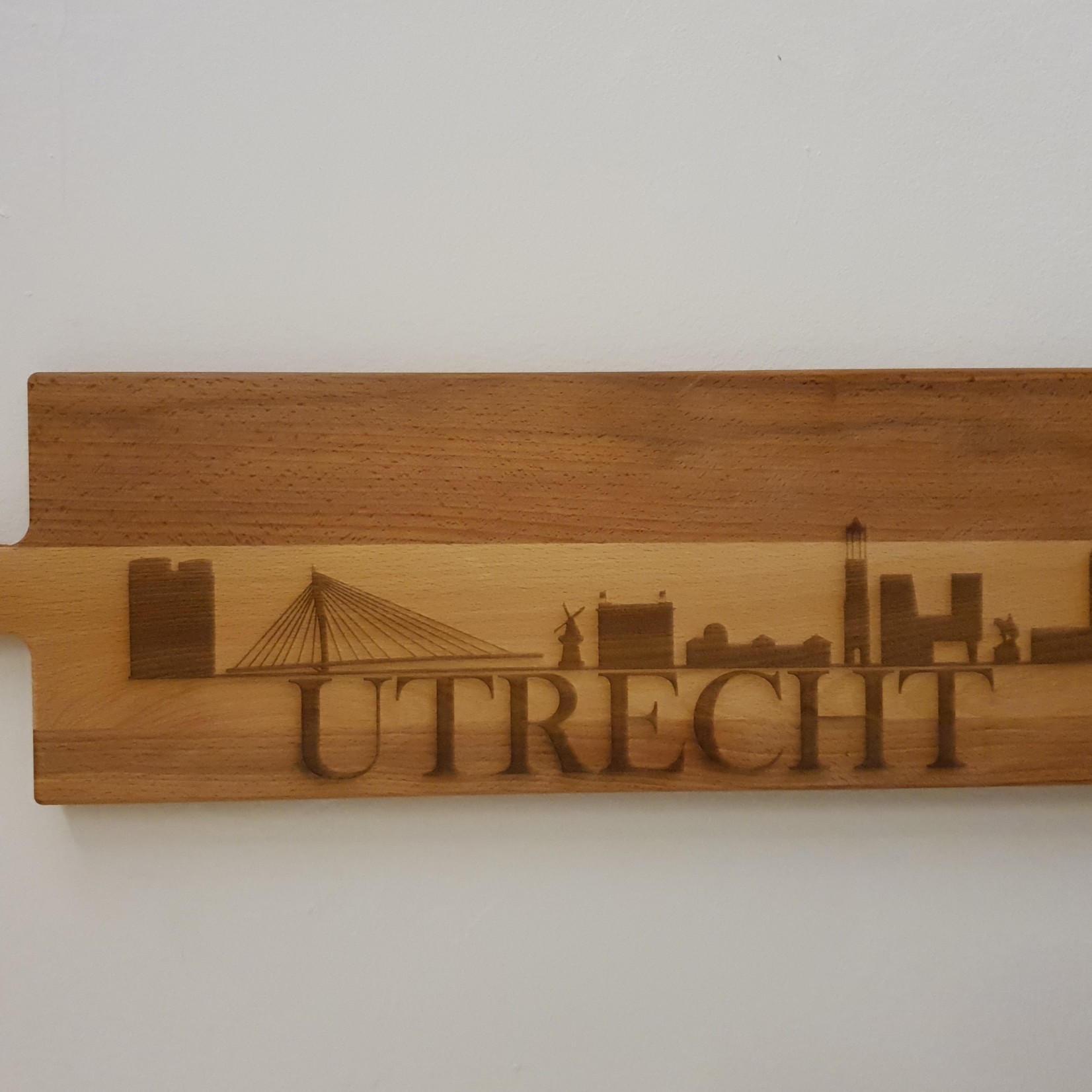 Bij Lien borrelplank beukenhout skyline Utrecht