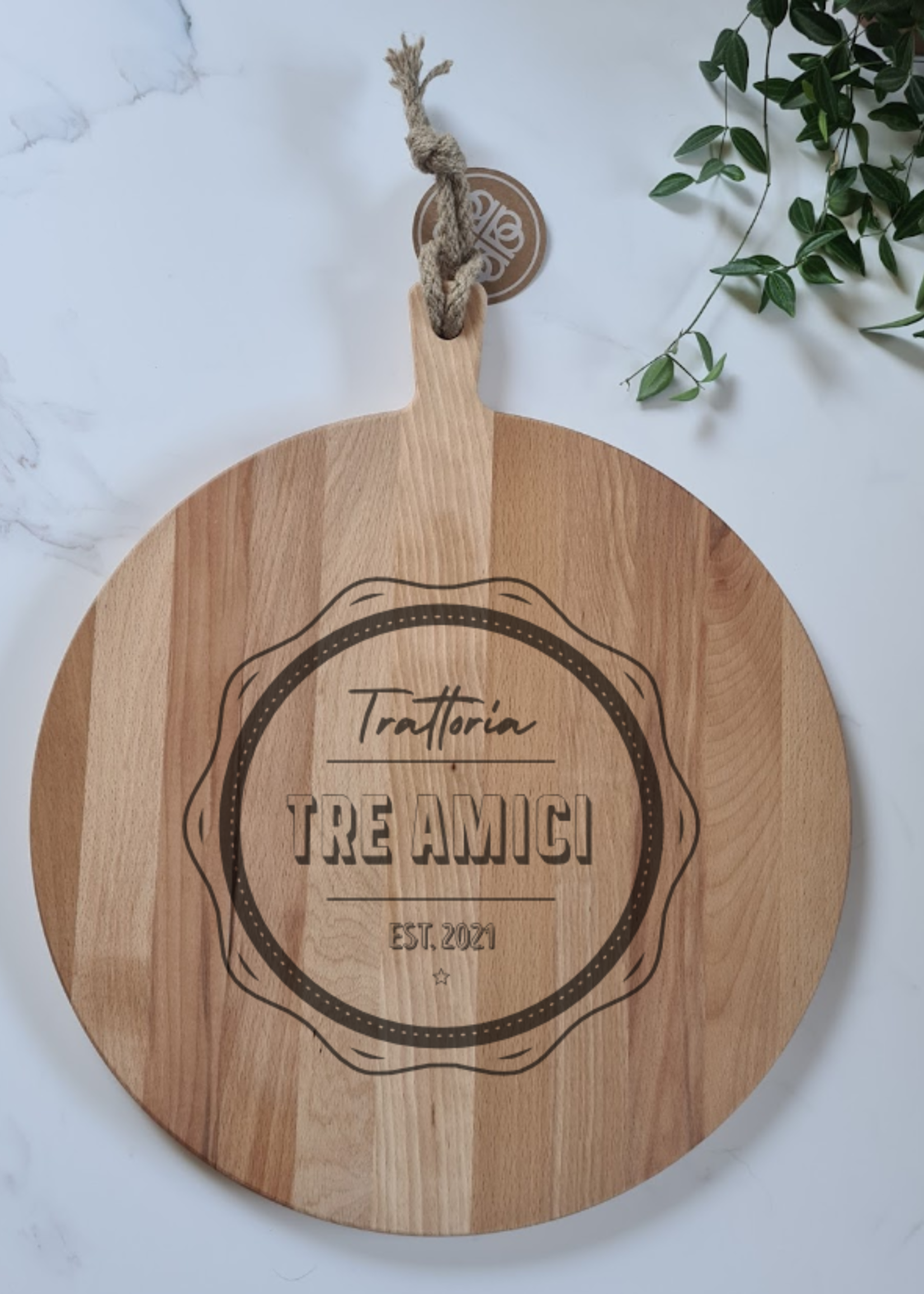 Bij Lien Borrelplank rond 40cm