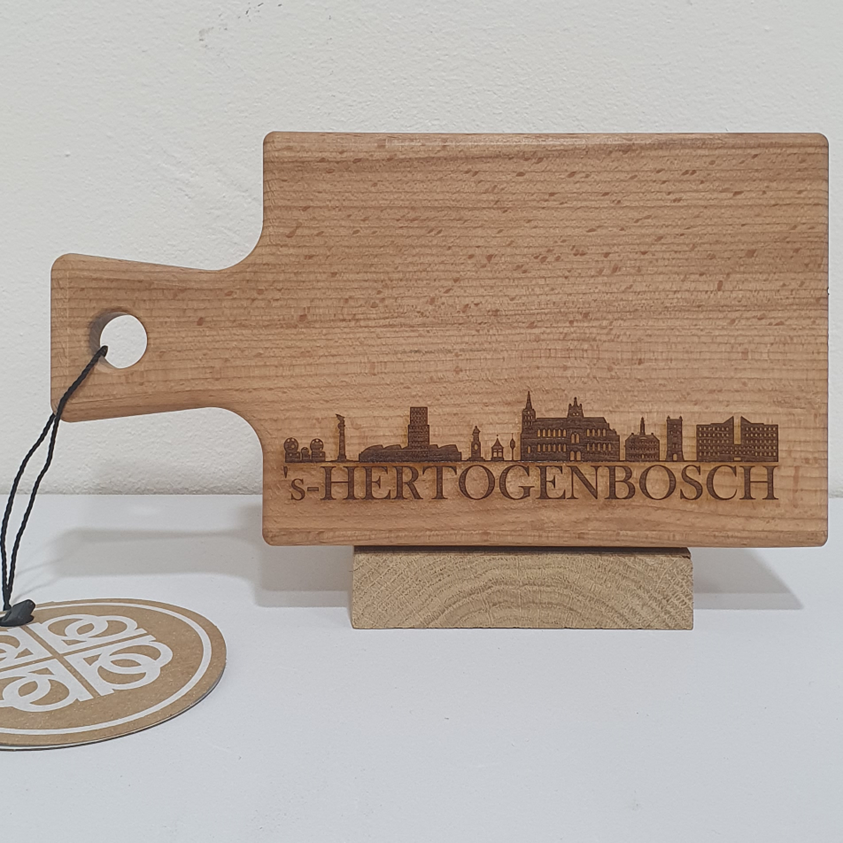 Bij Lien borrelplank beukenhout skyline 's-Hertogenbosch