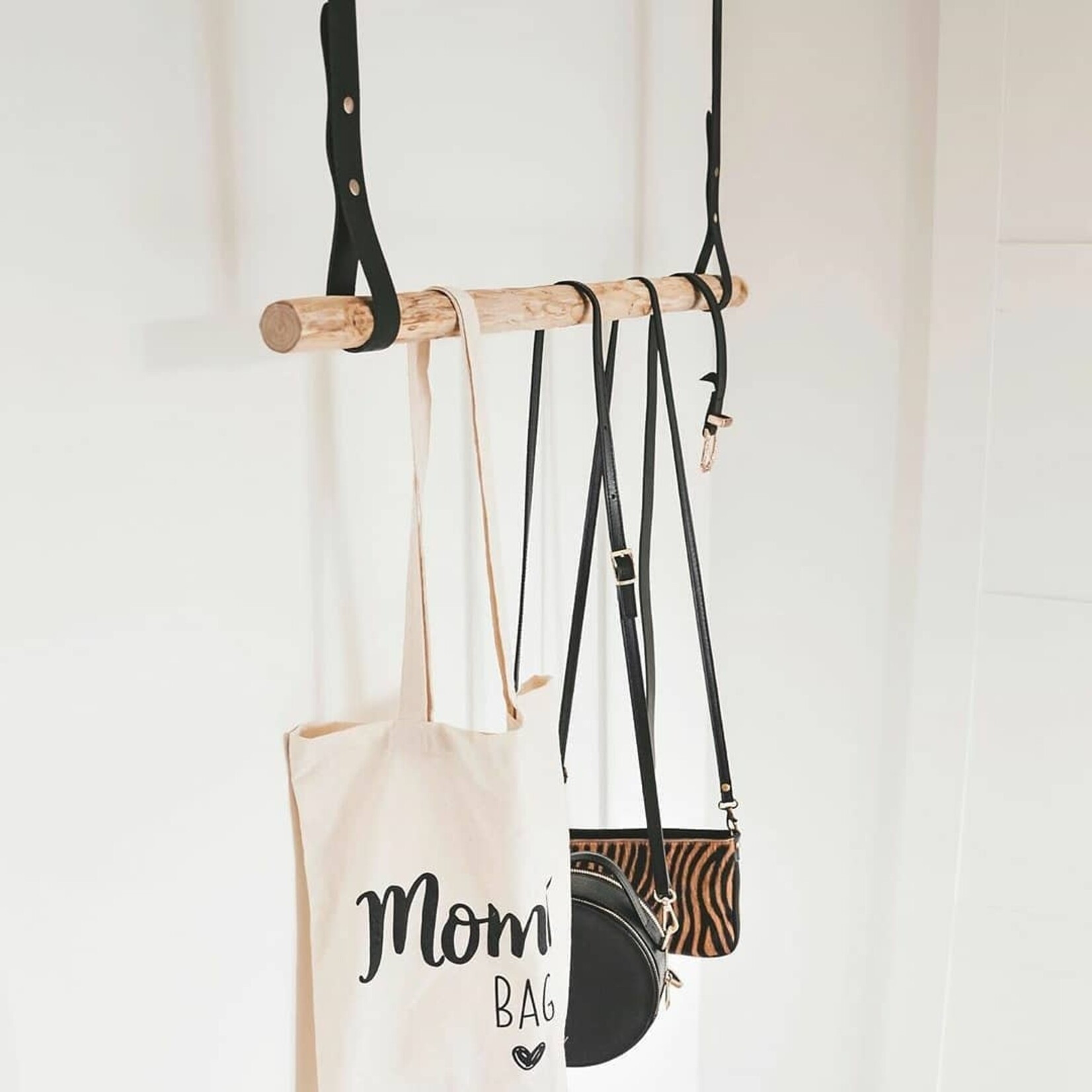 Bij Lien Lederen kapstok hangers zwart