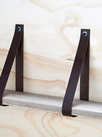 Bij Lien Leren plankdragers donker bruin - met plank -