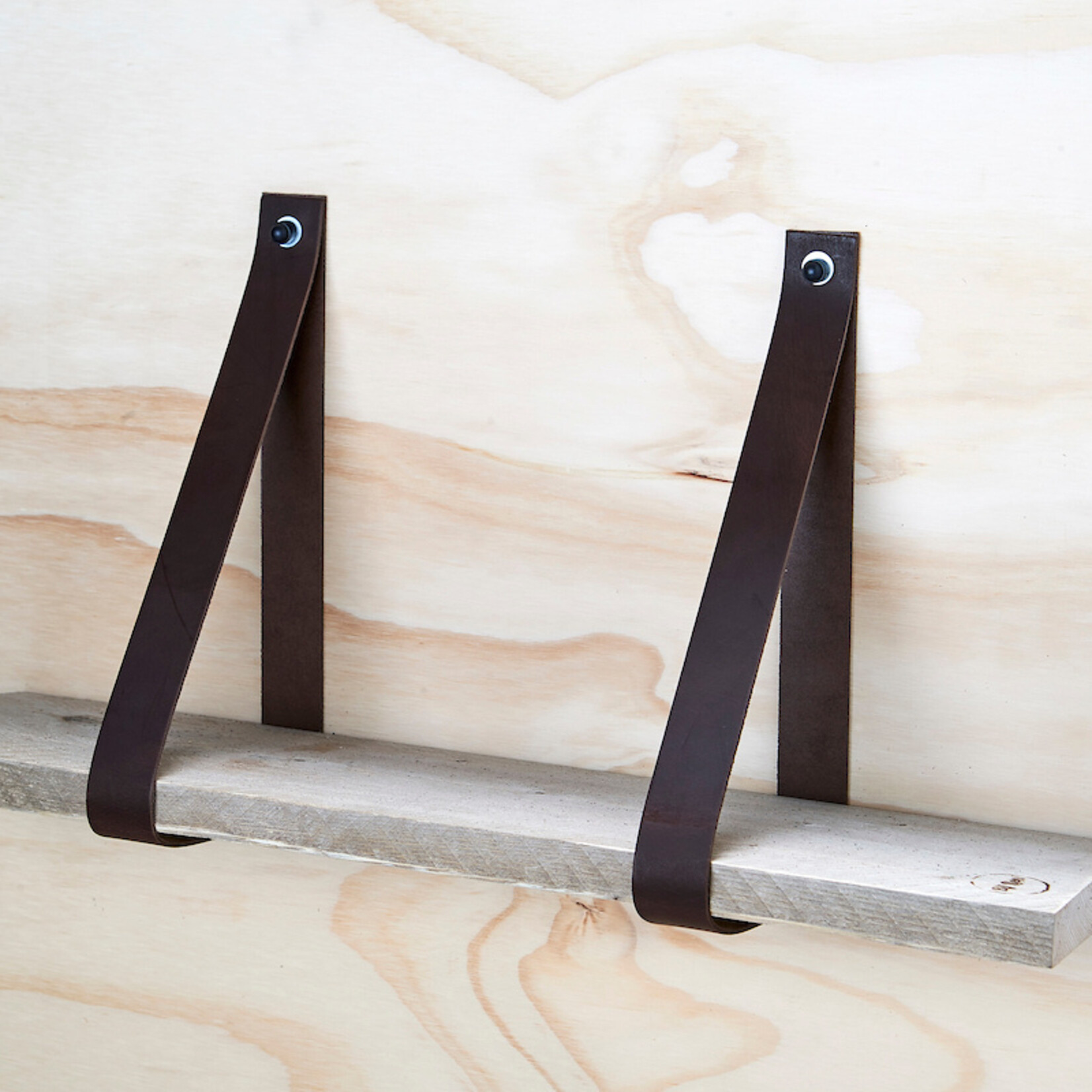 Bij Lien Leren plankdragers donker bruin - met plank -