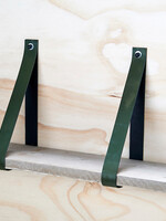 Bij Lien Leren plankdragers Leger groen - met plank -