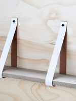 Bij Lien Leren plankdragers Wit - met plank -